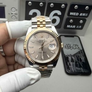 Rolex Datejust 41mm 126331 – Esfera Rosa Bicolor Oro Everose Réplica con Movimiento 3235