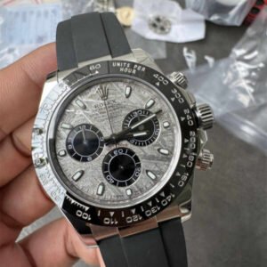 Rolex Daytona 40mm – Esfera de Meteorito con Correa Oysterflex Gris Réplica con Movimiento 4130