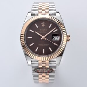 Rolex Datejust 41mm 126331 – Esfera Chocolate Bicolor Oro Everose Réplica con Movimiento 3235