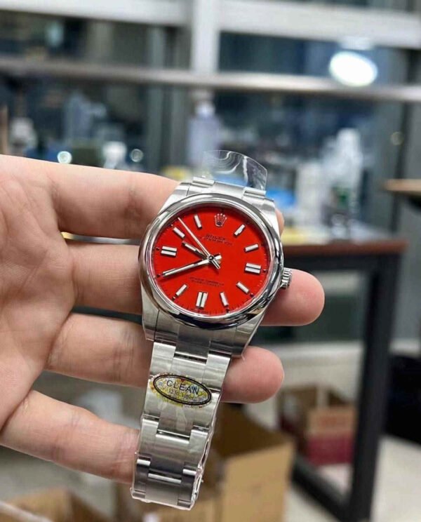 Rolex Oyster Perpetual 41mm 124300 – Esfera Roja Réplica con Movimiento 3230