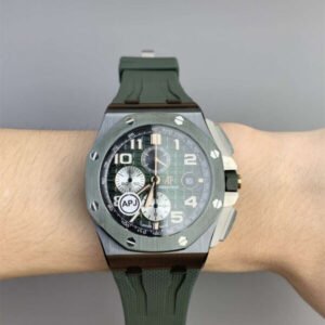 Audemars Piguet Royal Oak Offshore 44mm 26405CE – Cerámica Negra con Esfera Verde Réplica con Cronógrafo Automático
