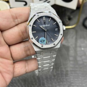 Audemars Piguet Royal Oak 41mm 15500 – Oro Helado (Frosted Gold Mod) con Esfera Azul Réplica con Movimiento 4302
