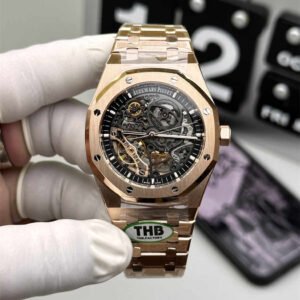 Audemars Piguet Royal Oak 41mm 15407OR – Doble Volante Esqueletizado en Oro Rosa Réplica con Movimiento Integrado