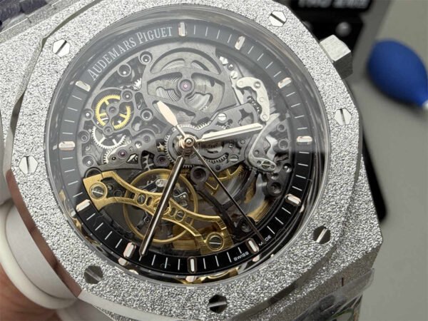 Audemars Piguet Royal Oak 41mm 15407BC – Oro Blanco Helado con Doble Volante a la Vista Réplica - Imagen 2