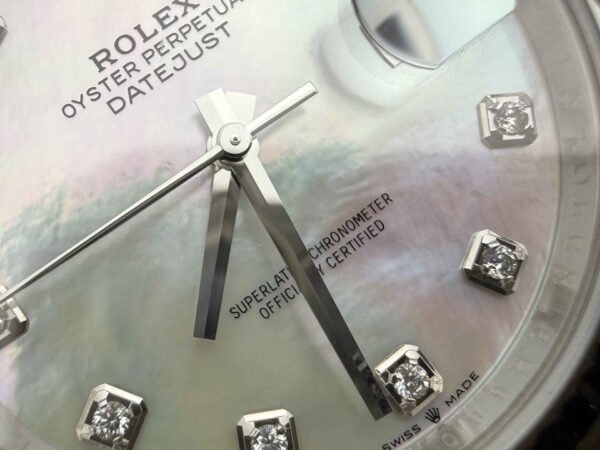 Rolex Datejust 41mm 126334 – Esfera Nácar con Marcadores de Moissanite Réplica con Movimiento 3235 - Imagen 3