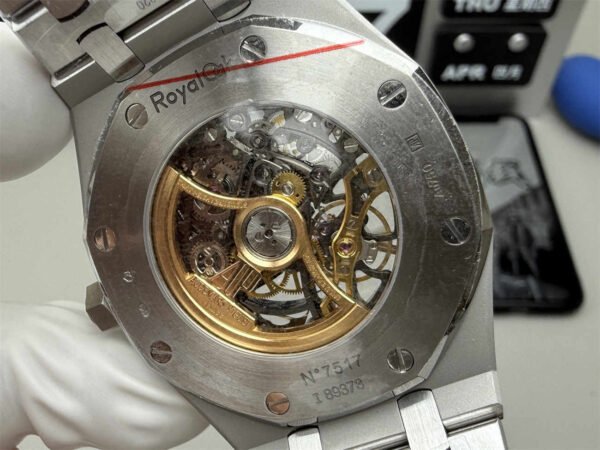 Audemars Piguet Royal Oak 41mm 15407BC – Oro Blanco Helado con Doble Volante a la Vista Réplica - Imagen 6